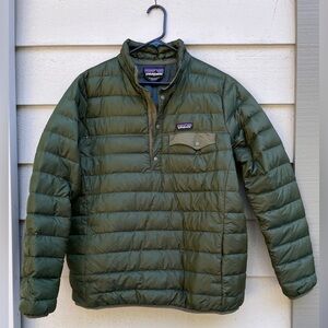 Patagonia Down Snap-T Pullover, Women’s XL, Forest Green